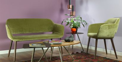 interior vintage idea with purple and green